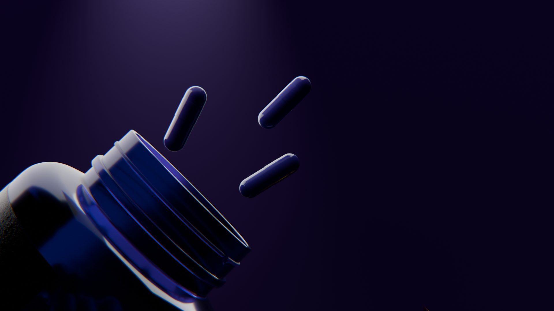 Multivitamin bottle in a 3D render, still 5